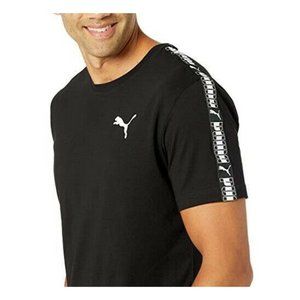 Men’s TShirt Size 4XL PUMA Tilt Tape Tee Black Short Sleeve Crew Neck 100%Cotton